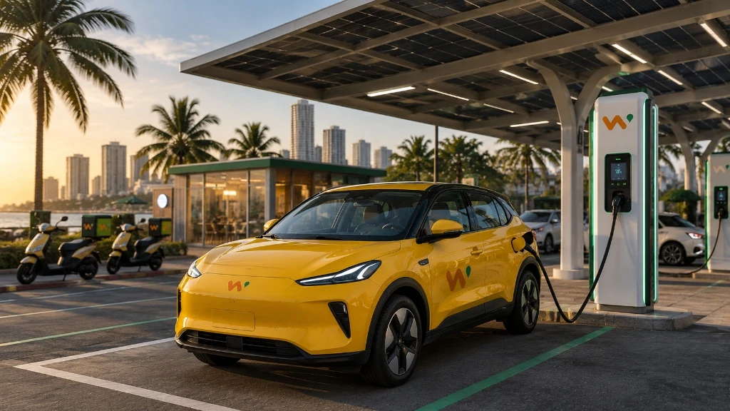 Borne de recharge ultra-rapide DC solaire pour taxis WOMA