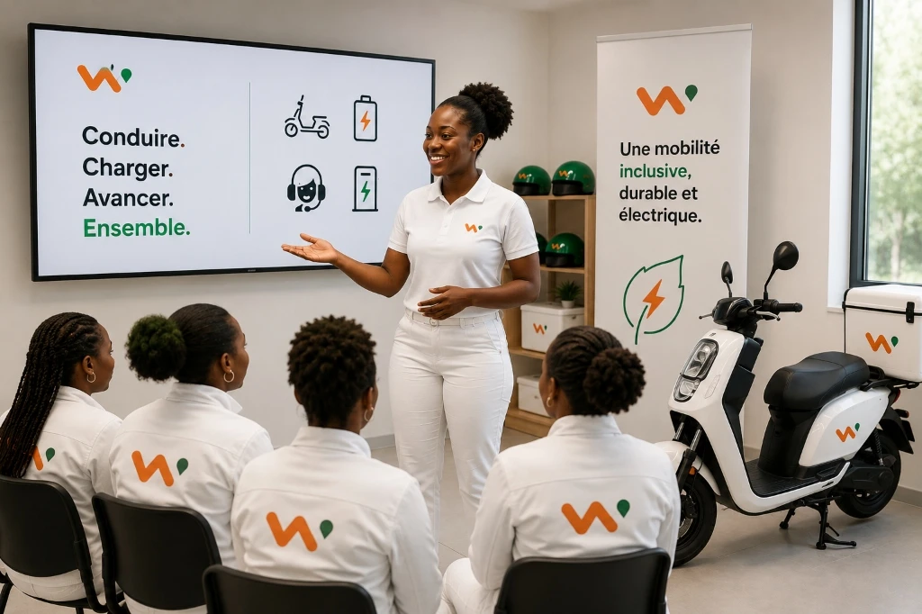 Session de formation et accompagnement des femmes conductrices et livreuses WOMA à Dakar