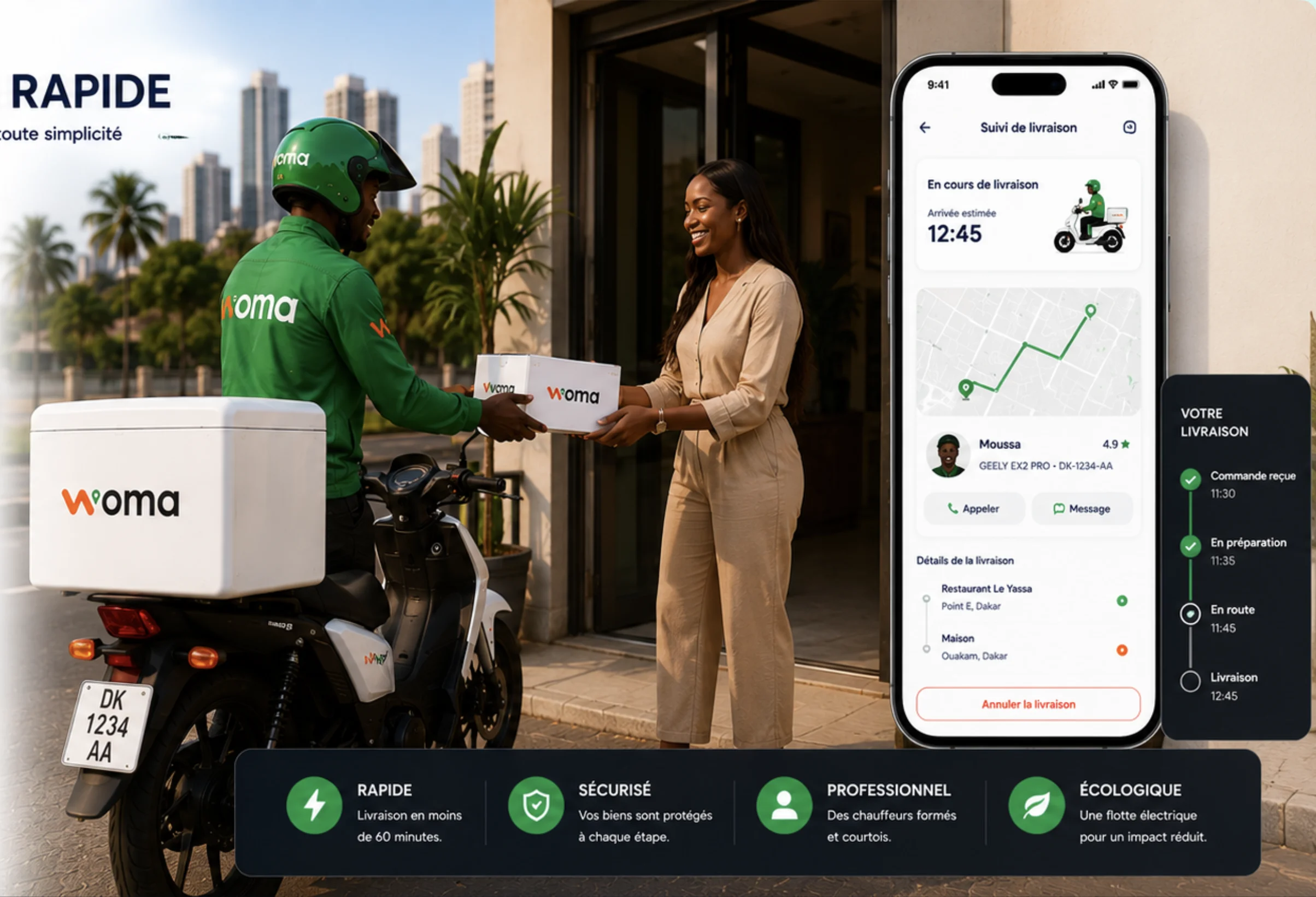 Pourquoi WOMA existe - Livraison rapide, écologique et application connectée à Dakar